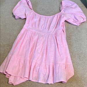 Pink Puff Sleeve Dress